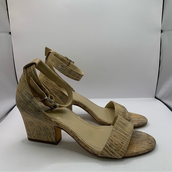 Johnston & Murphy Deena Multi Bleached Cork Ankle Strap Heels, Size 6.5M - Picture 3 of 8